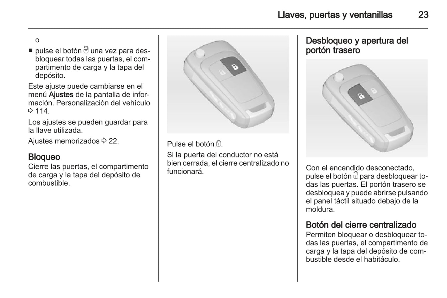 2013-2014 Opel Meriva Owner's Manual | Spanish