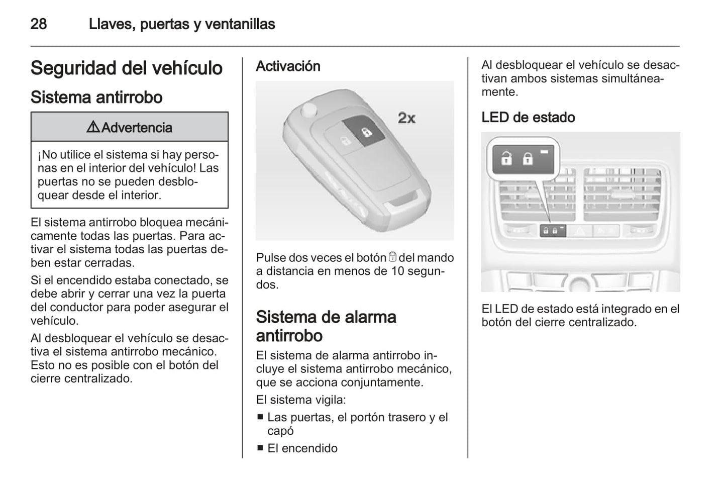 2013-2014 Opel Meriva Owner's Manual | Spanish