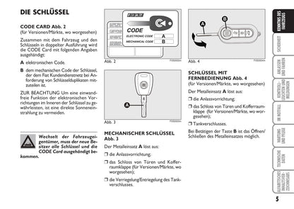 2009-2010 Fiat 500 Owner's Manual | German