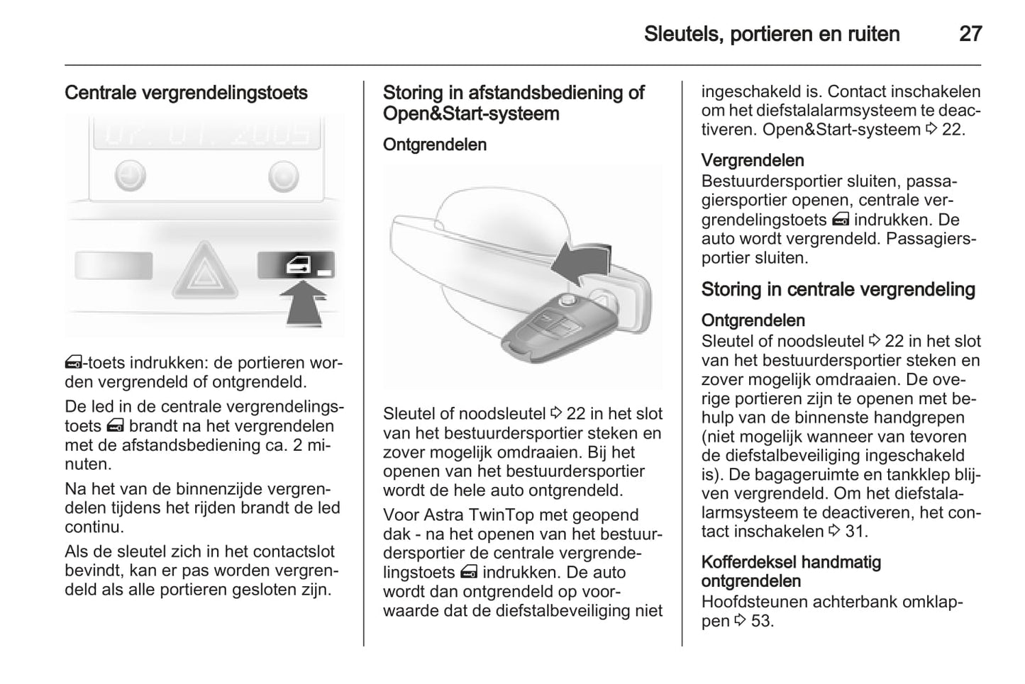 2006-2007 Opel Astra TwinTop Owner's Manual | Dutch