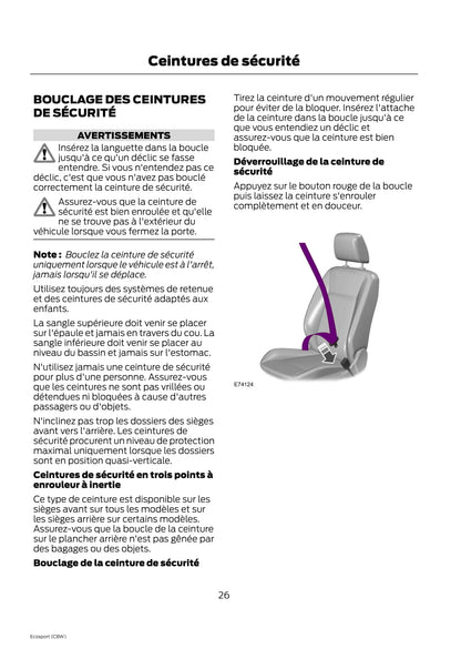 2013 Ford EcoSport Owner's Manual | French