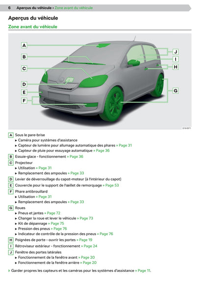 2019-2020 Skoda Citigo Bedienungsanleitung | Französisch