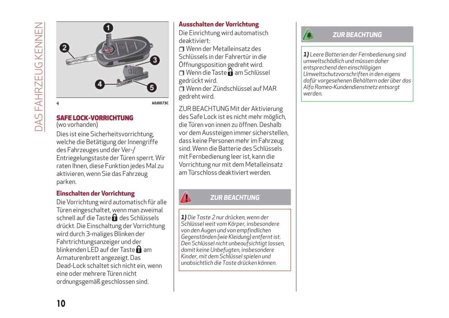 2016-2020 Alfa Romeo MiTo Owner's Manual | German