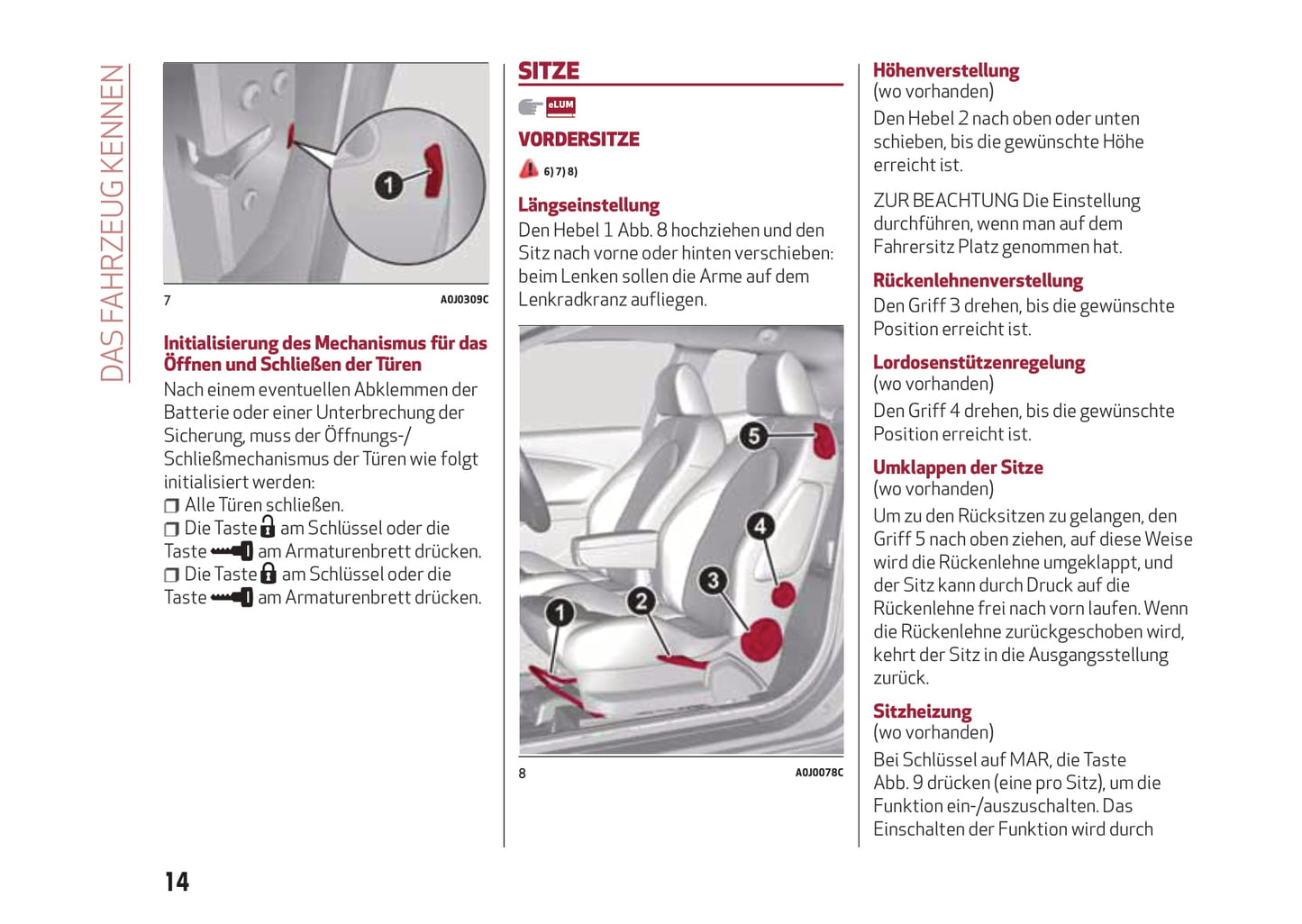 2016-2020 Alfa Romeo MiTo Owner's Manual | German