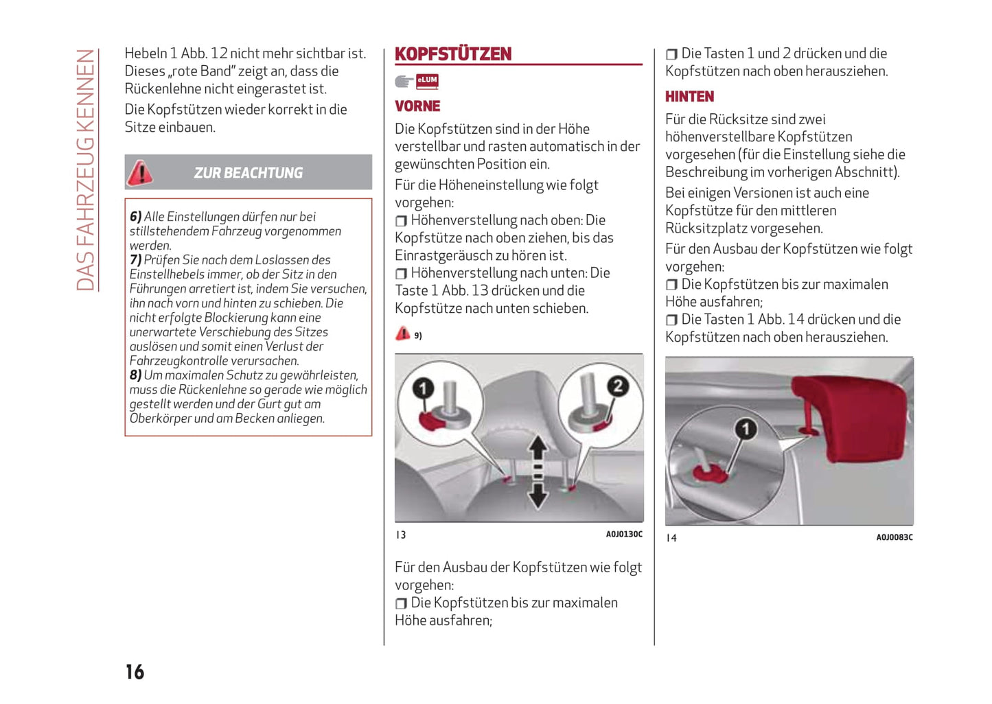 2016-2020 Alfa Romeo MiTo Owner's Manual | German