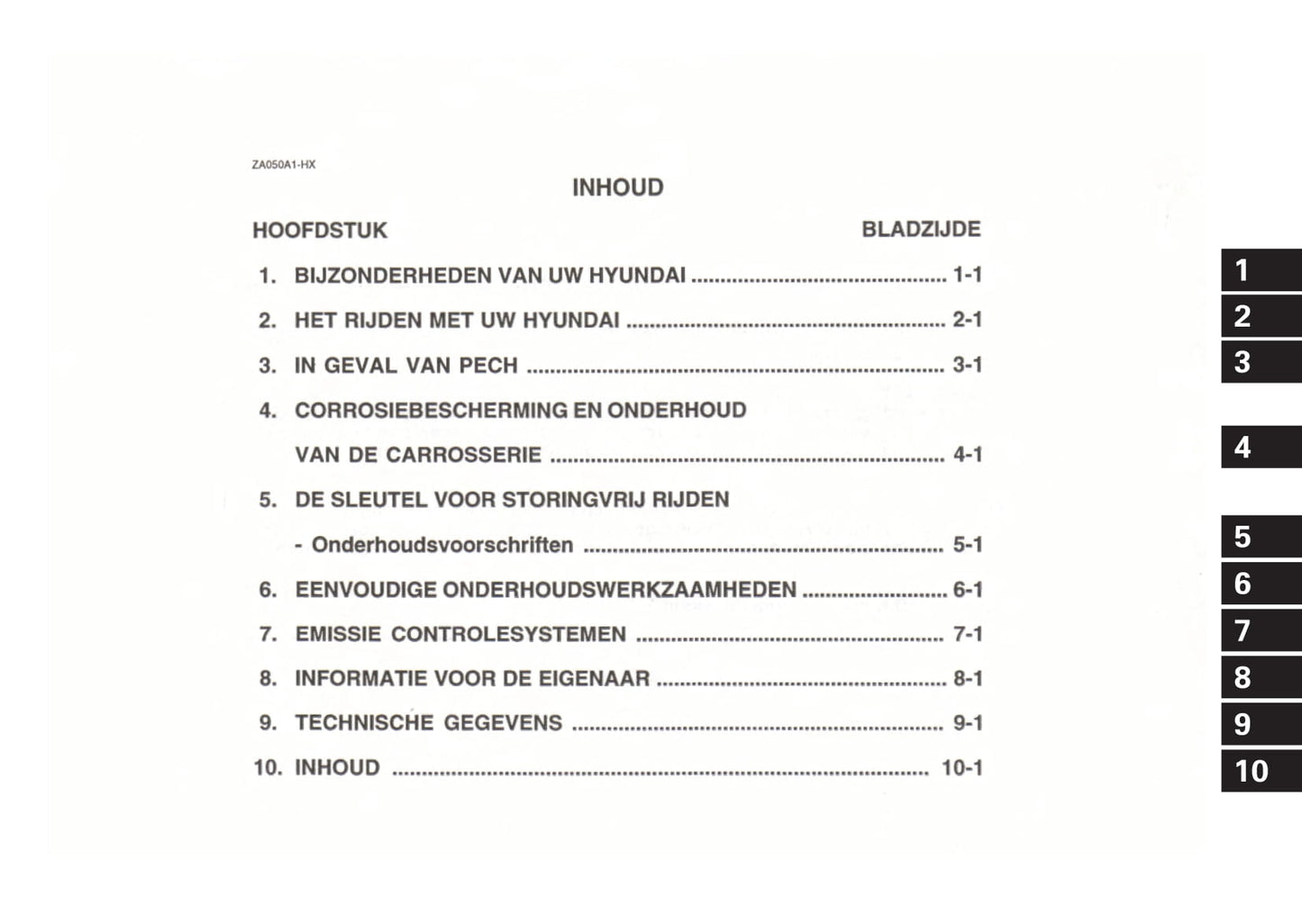 1999-2000 Hyundai Excel Owner's Manual | Dutch