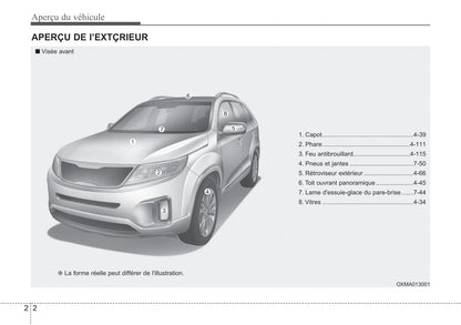 2014 Kia Sorento Bedienungsanleitung | Französisch