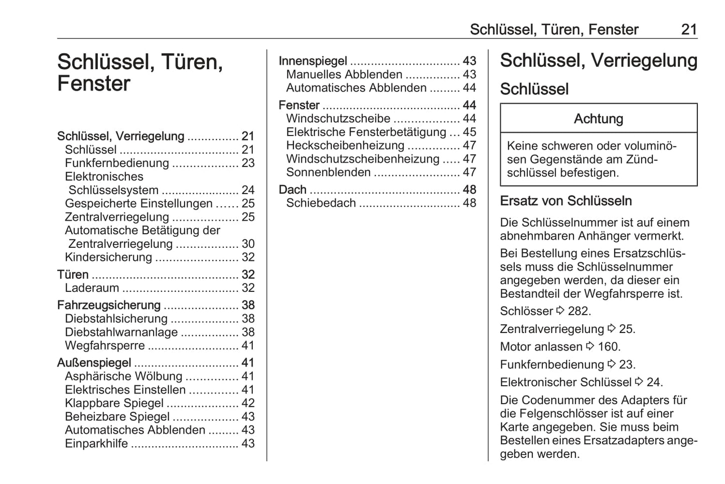 2020-2021 Opel Insignia/Insignia Grand Sport/Insignia Sports Tourer Owner's Manual | German