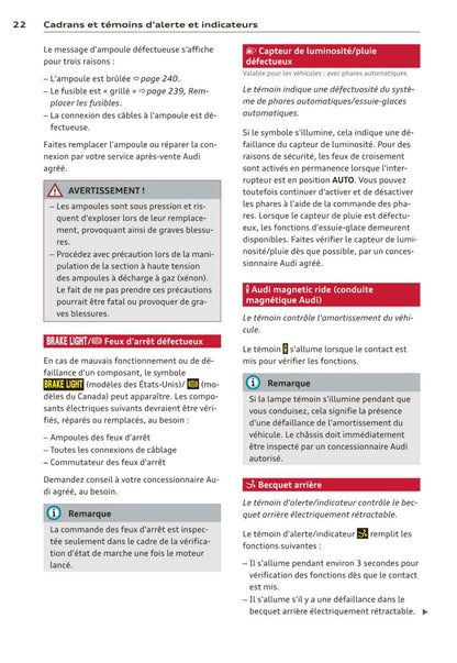 2012-2015 Audi R8 Bedienungsanleitung | Französisch