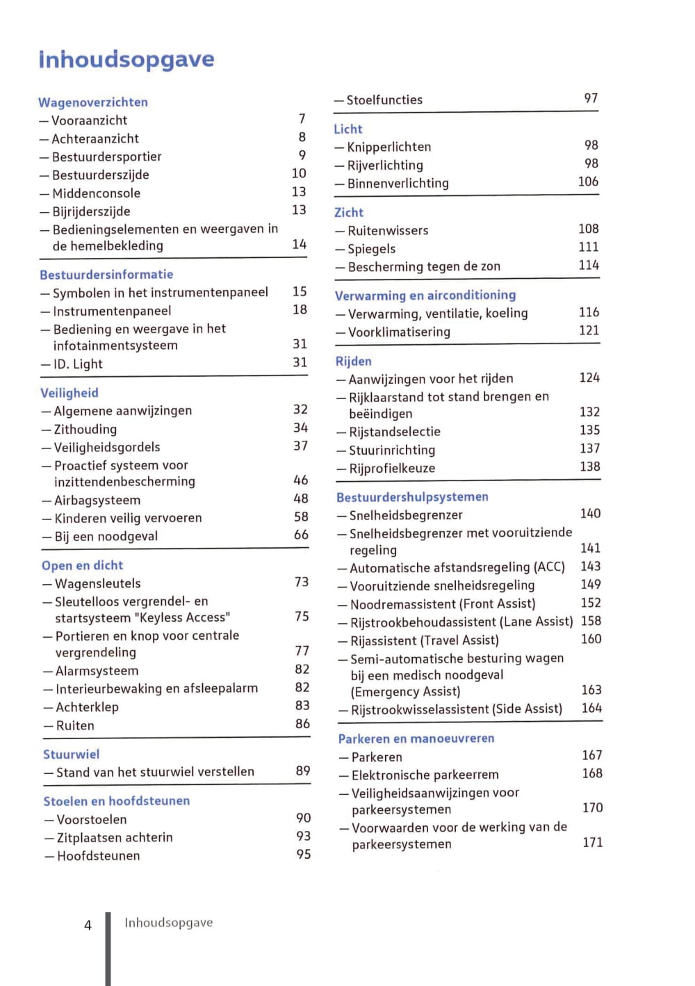 2020-2023 Volkswagen ID.3 Owner's Manual | Dutch