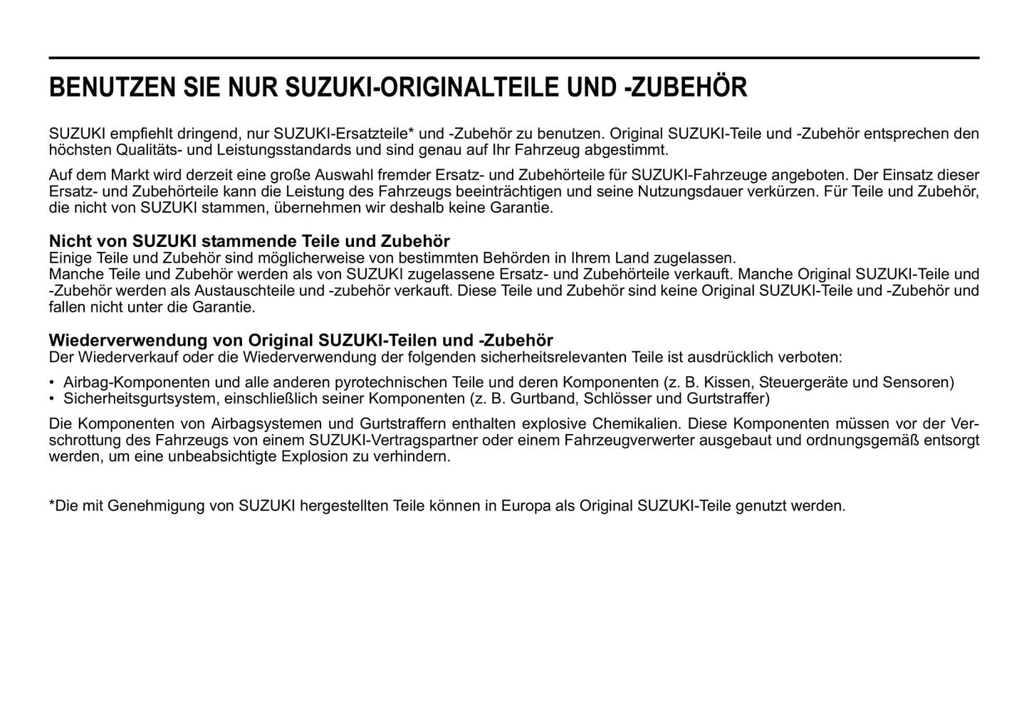 2020-2021 Suzuki Swift Bedienungsanleitung | Deutsch