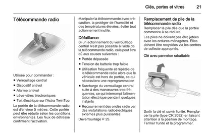 2007-2010 Opel Astra Owner's Manual | French