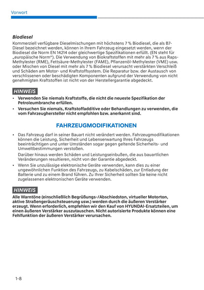 2020-2021 Hyundai Tucson Bedienungsanleitung | Deutsch