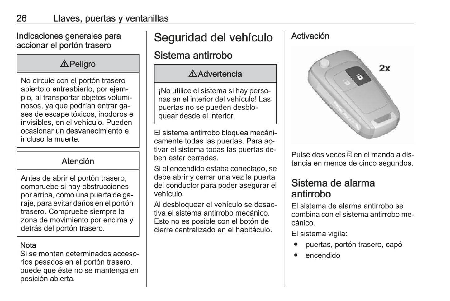 2016 Opel Adam Owner's Manual | Spanish