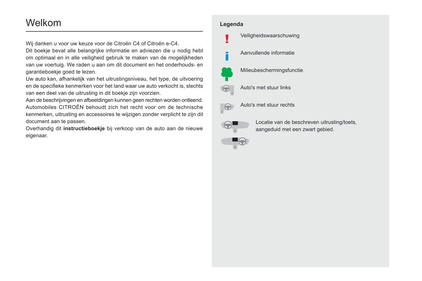 2020-2023 Citroën C4/e-C4 Bedienungsanleitung | Niederländisch