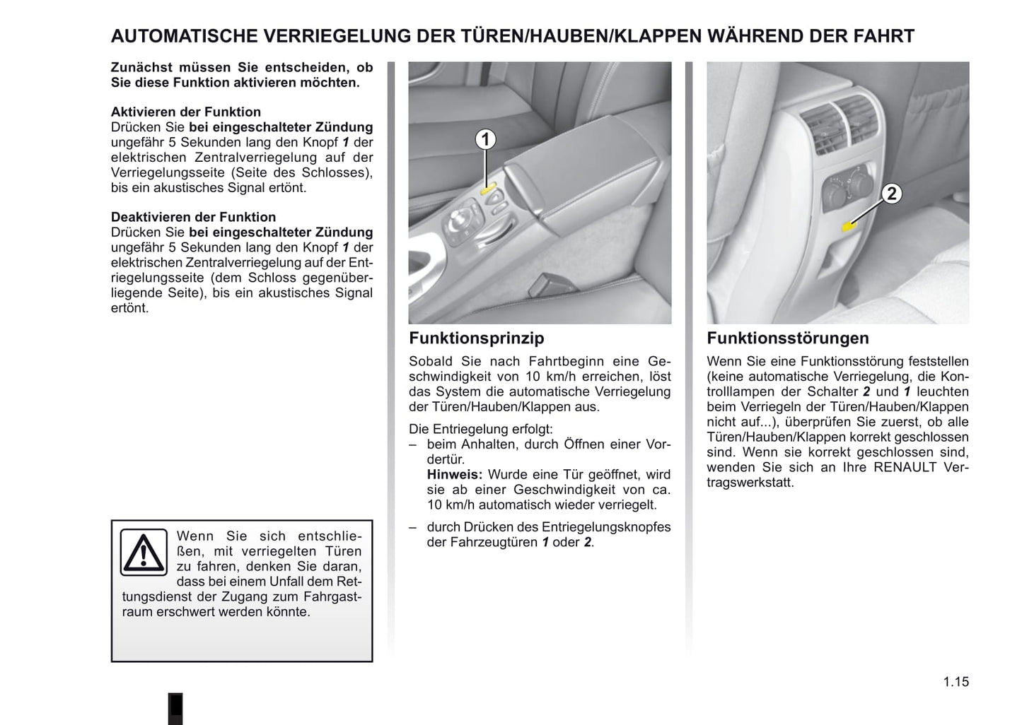 2009-2010 Renault Vel Satis Owner's Manual | German