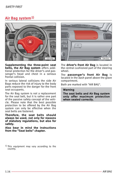 1998-2006 Seat Leon Owner's Manual | English