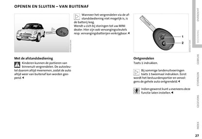 2001-2006 Mini Cooper/One Owner's Manual | Dutch
