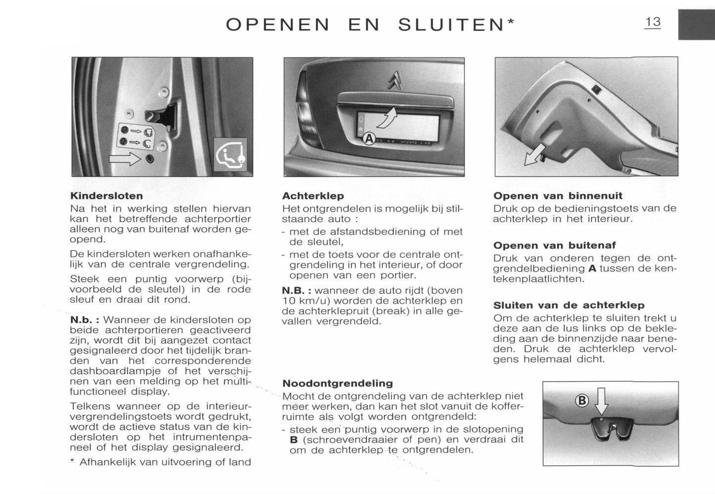 2001-2002 Citroën C5 Owner's Manual | Dutch