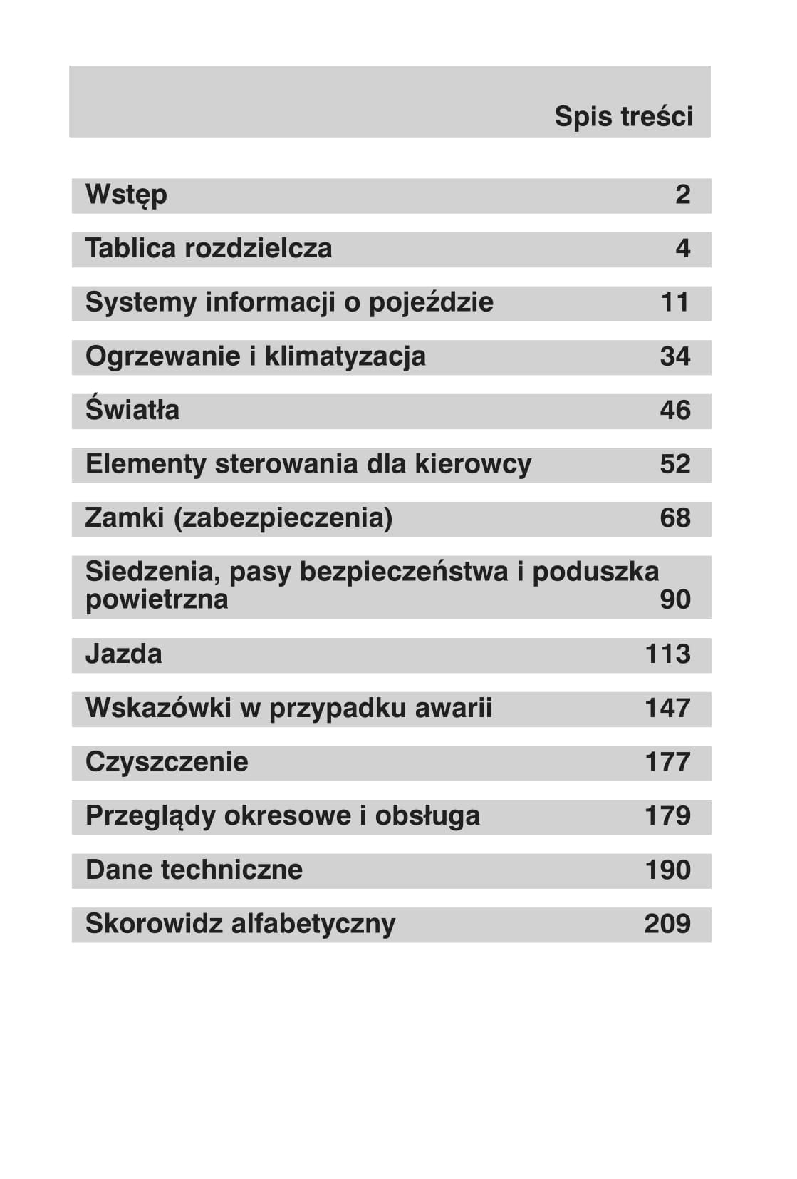 2008-2011 Ford Focus Owner's Manual | Polish