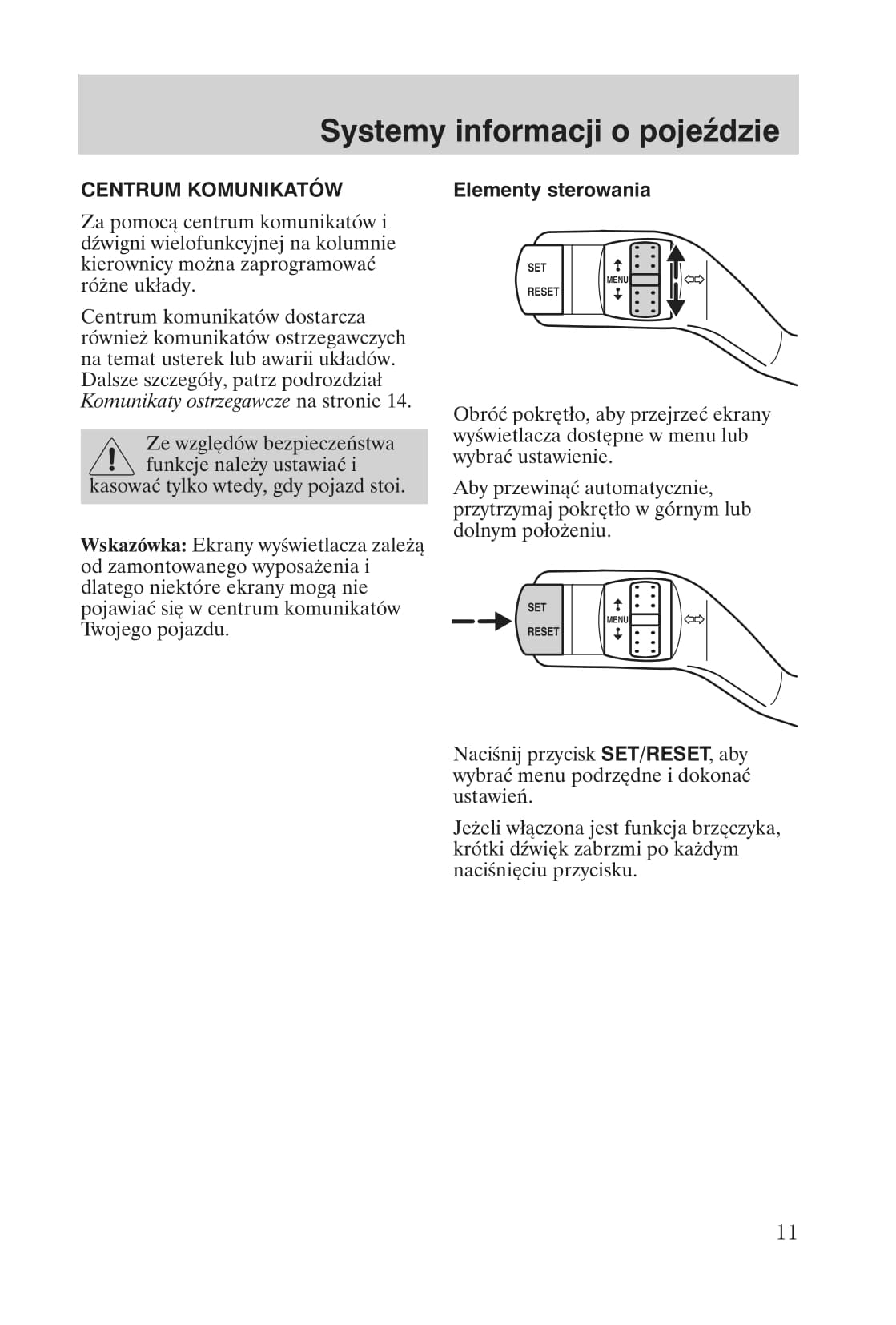 2008-2011 Ford Focus Owner's Manual | Polish