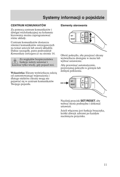 2008-2011 Ford Focus Owner's Manual | Polish