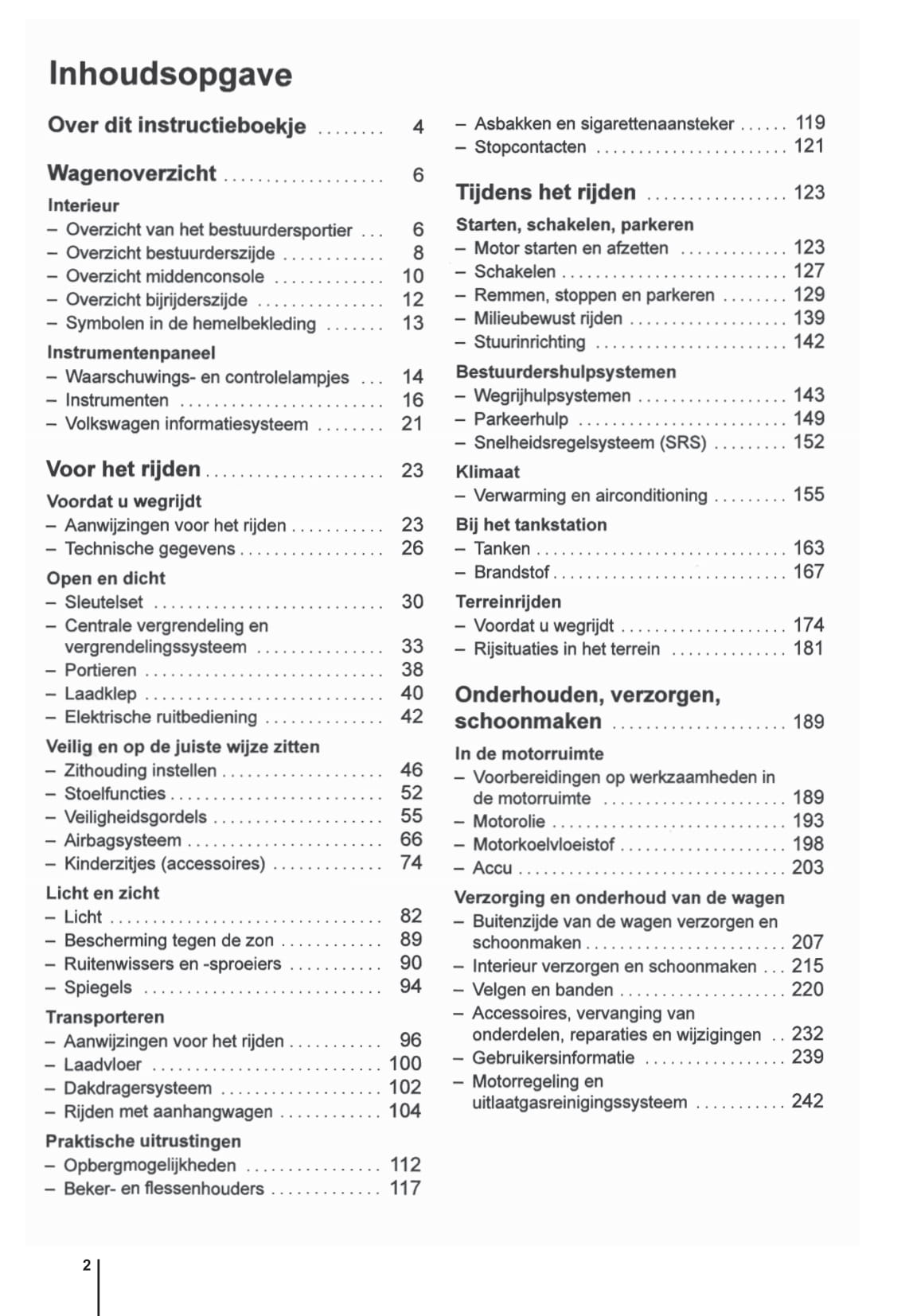 2009-2015 Volkswagen Amarok Owner's Manual | Dutch