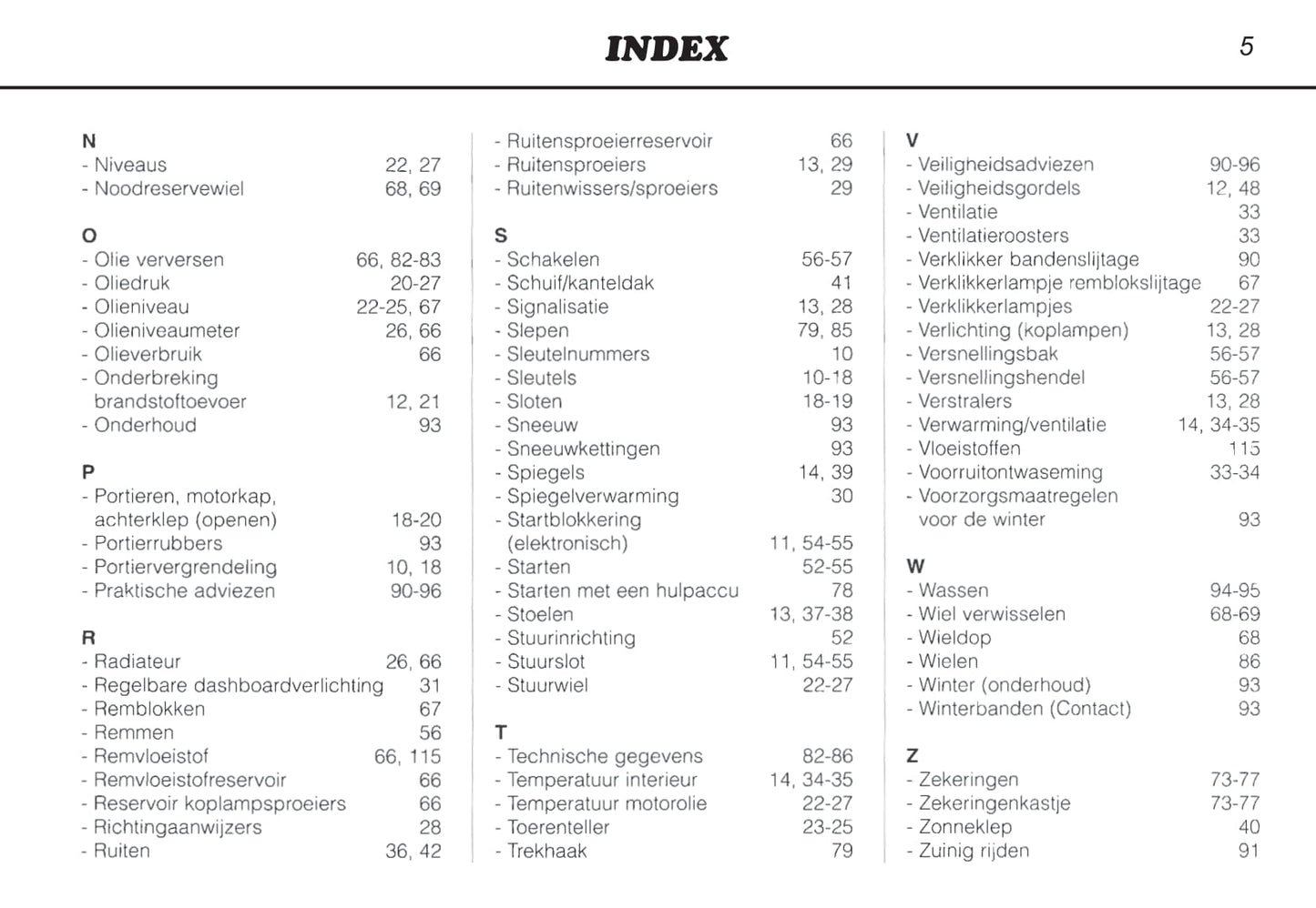 1996-2000 Peugeot 106 Bedienungsanleitung | Niederländisch