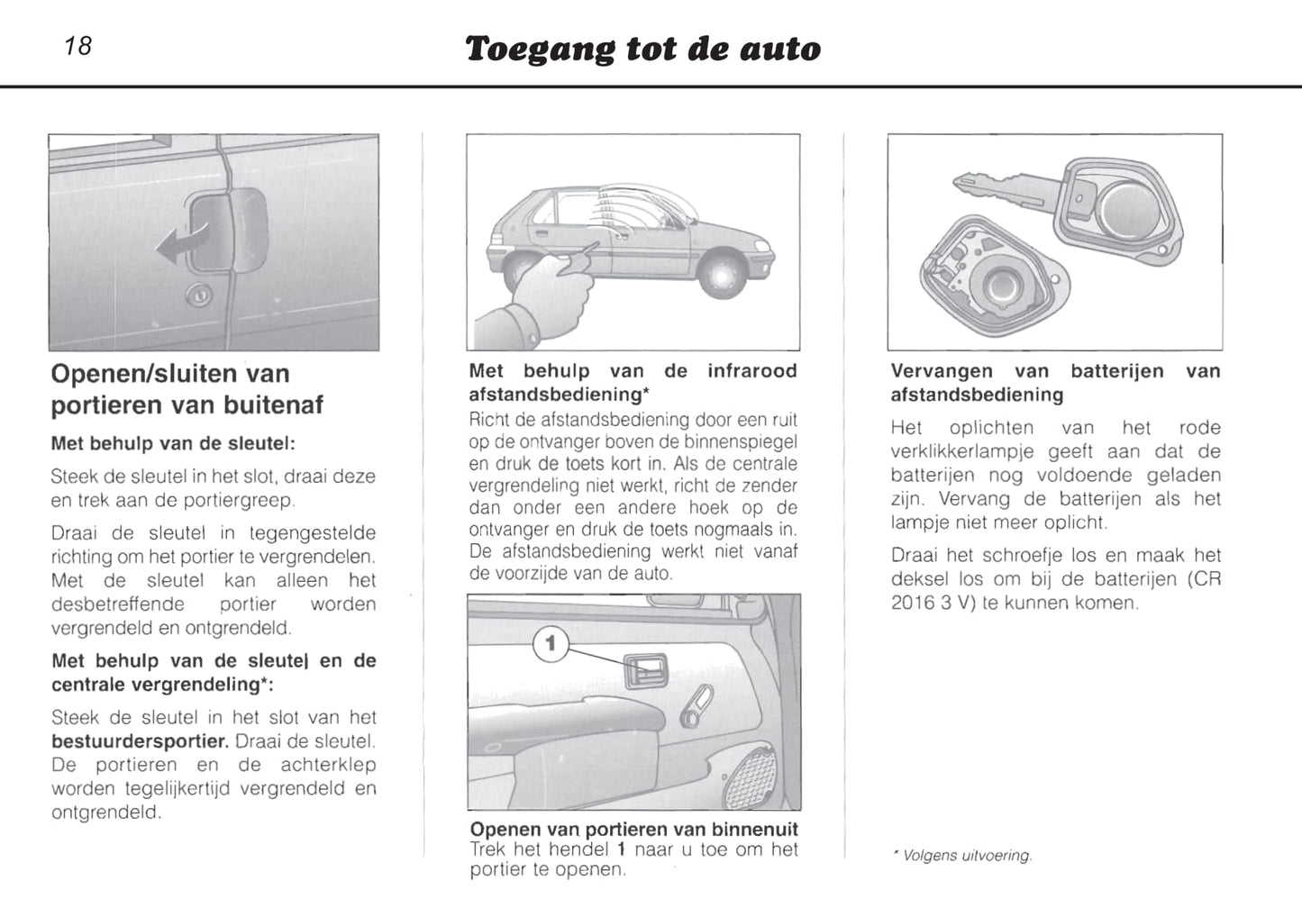 1996-2000 Peugeot 106 Bedienungsanleitung | Niederländisch