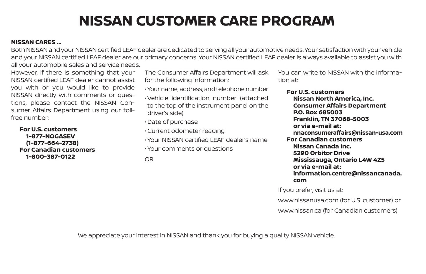 2019 Nissan Leaf Bedienungsanleitung |