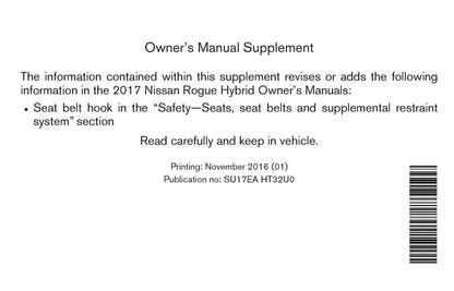 2017 Nissan Rogue Hybrid Owner's Manual | English