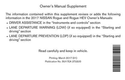 2017 Nissan Rogue Hybrid Owner's Manual | English