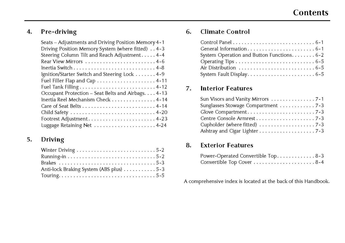 2000-2001 Jaguar XK Owner's Manual | English