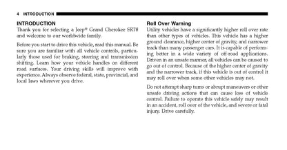 2007 Jeep Grand Cherokee SRT8 Owner's Manual | English