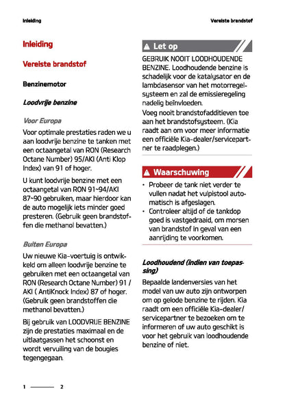2020-2021 Kia Stinger Owner's Manual | Dutch