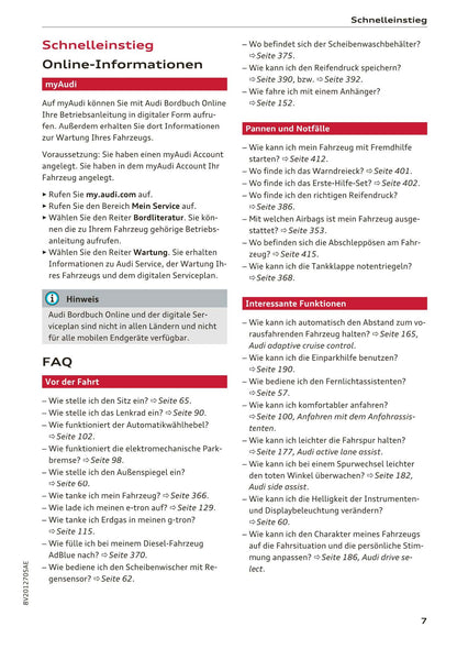 2016-2018 Audi A3 Bedienungsanleitung | Deutsch