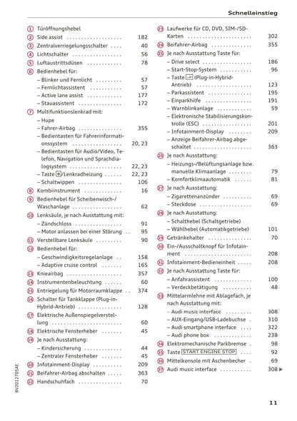 2016-2018 Audi A3 Bedienungsanleitung | Deutsch