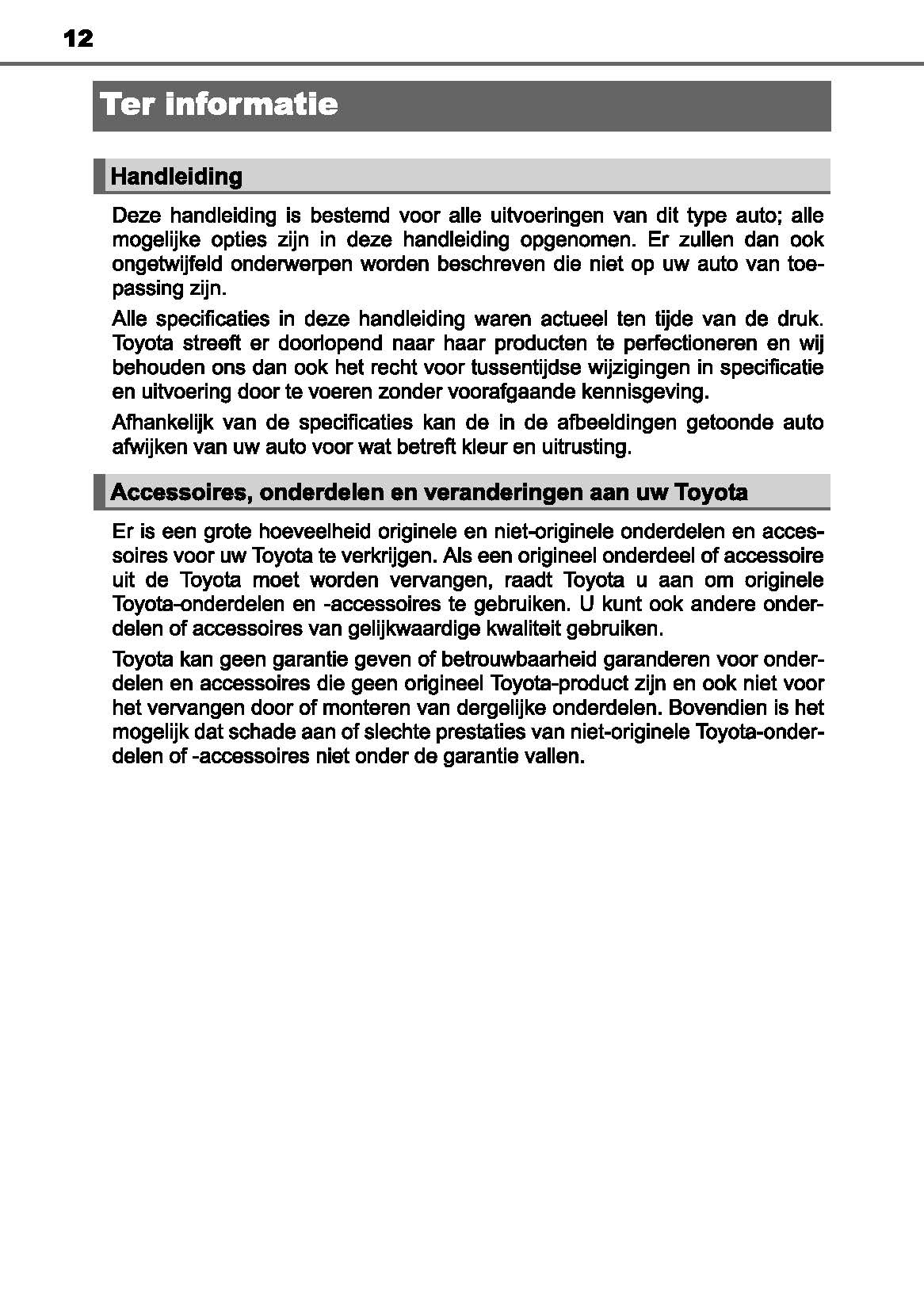 2016-2019 Toyota Prius+ Owner's Manual | Dutch