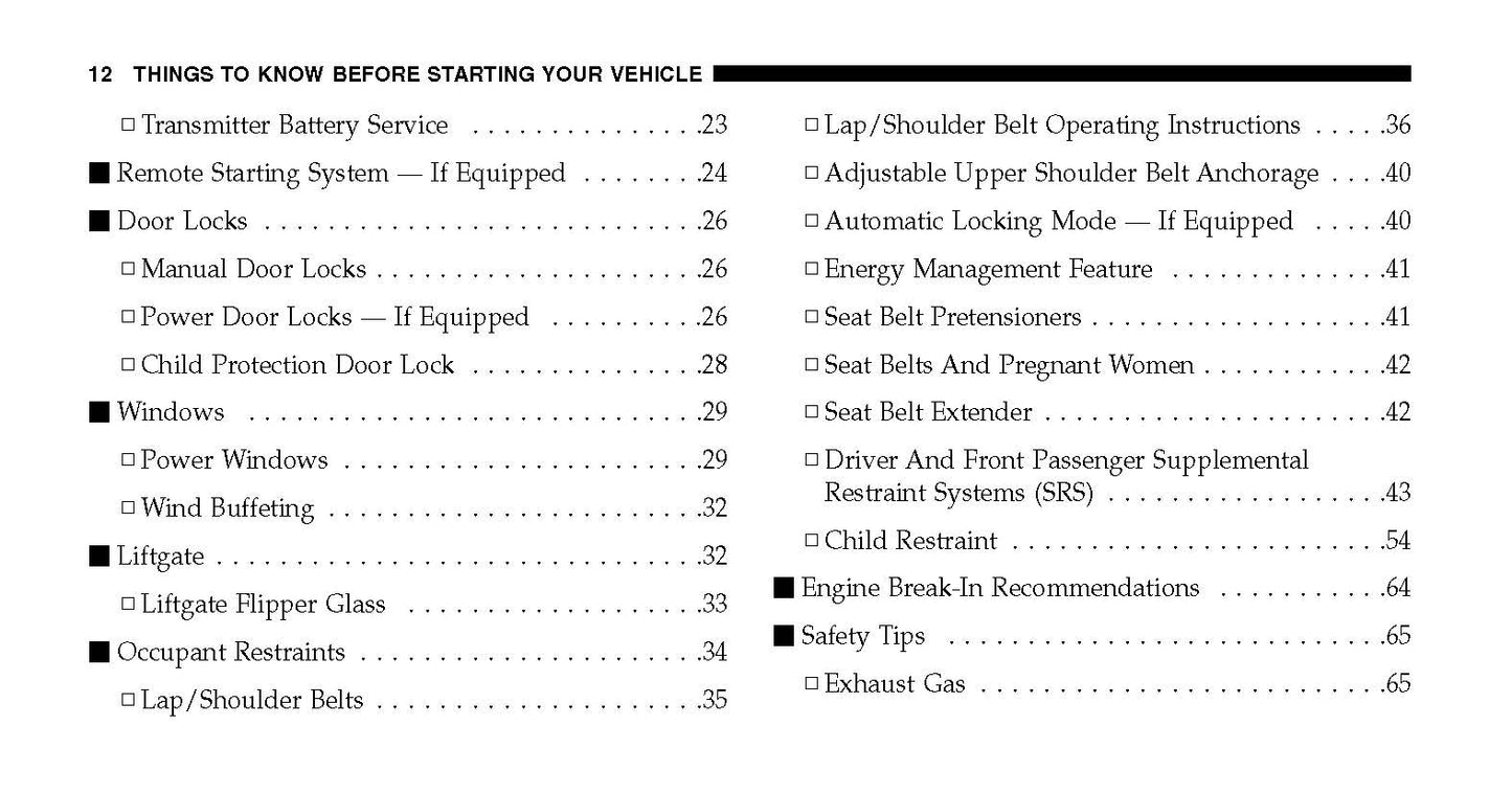 2007 Jeep Grand Cherokee SRT8 Owner's Manual | English