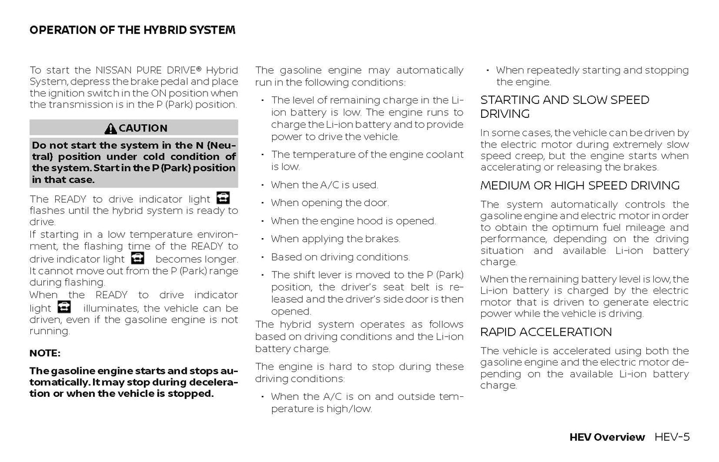 2018 Nissan Rogue Hybrid Owner's Manual | English