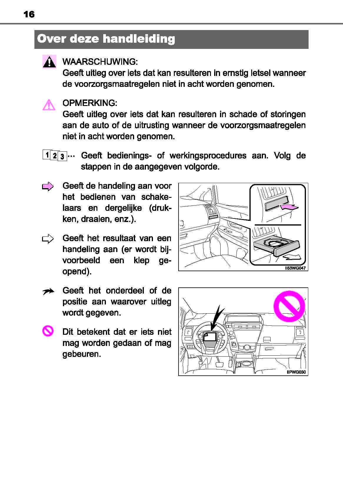 2016-2019 Toyota Prius+ Owner's Manual | Dutch