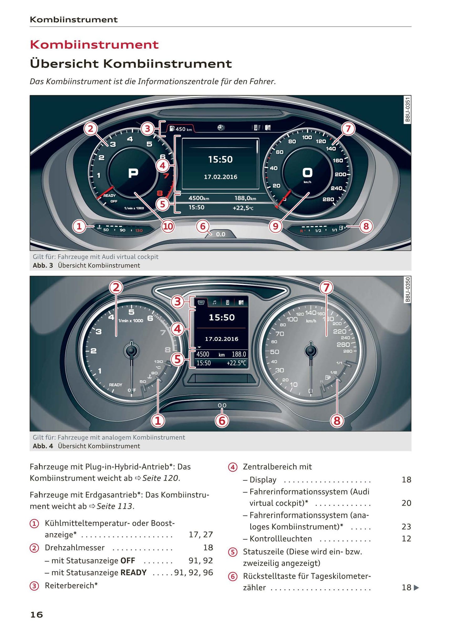 2016-2018 Audi A3 Bedienungsanleitung | Deutsch