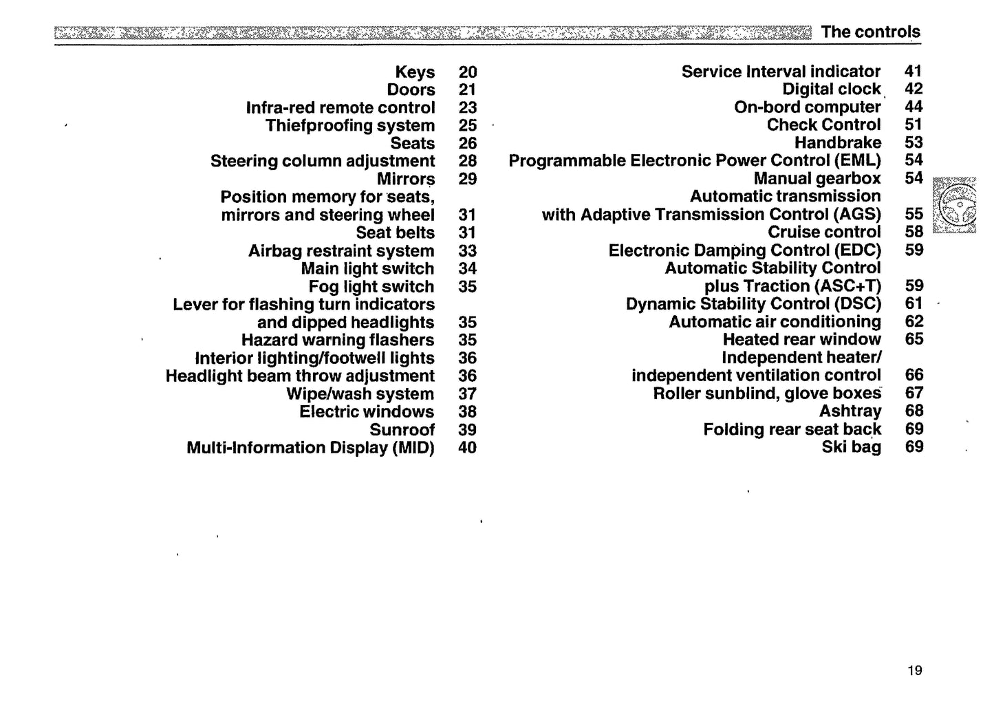 1991 BMW 8 Series Owner's Manual | English