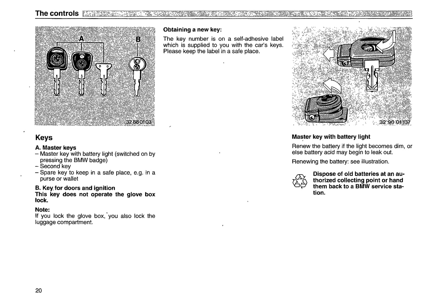 1991 BMW 8 Series Owner's Manual | English