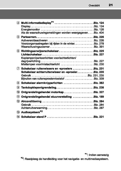 2016-2019 Toyota Prius+ Owner's Manual | Dutch