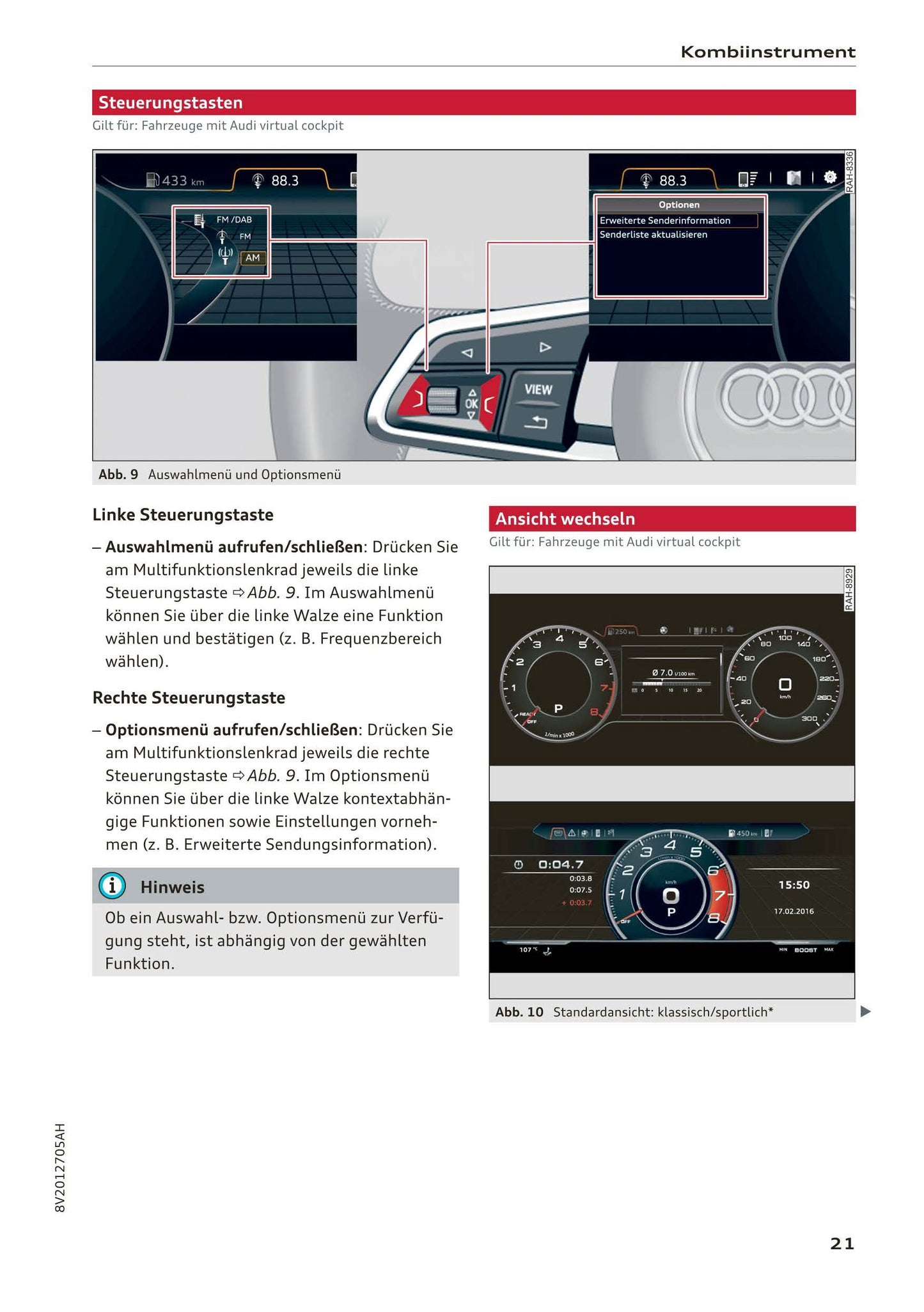 2018-2019 Audi A3/A3 Limousine/A3 Cabriolet/A3 Sportback Owner's Manual | German