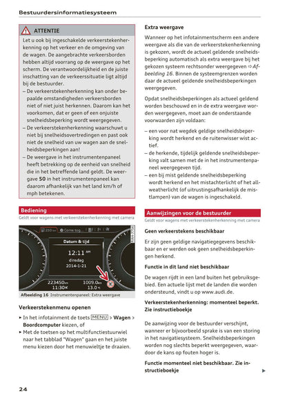 2015-2017 Audi TT/TTS Roadster Owner's Manual | Dutch
