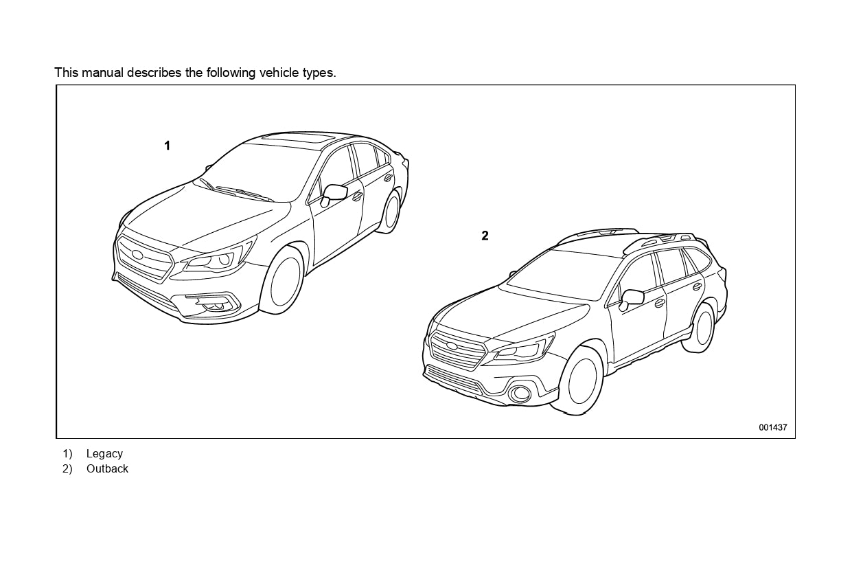 2018 Subaru Legacy/Outback Bedienungsanleitung | Englisch