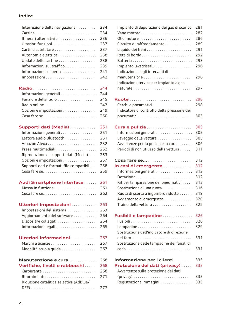 2020-2023 Audi A3 Bedienungsanleitung | Italienisch