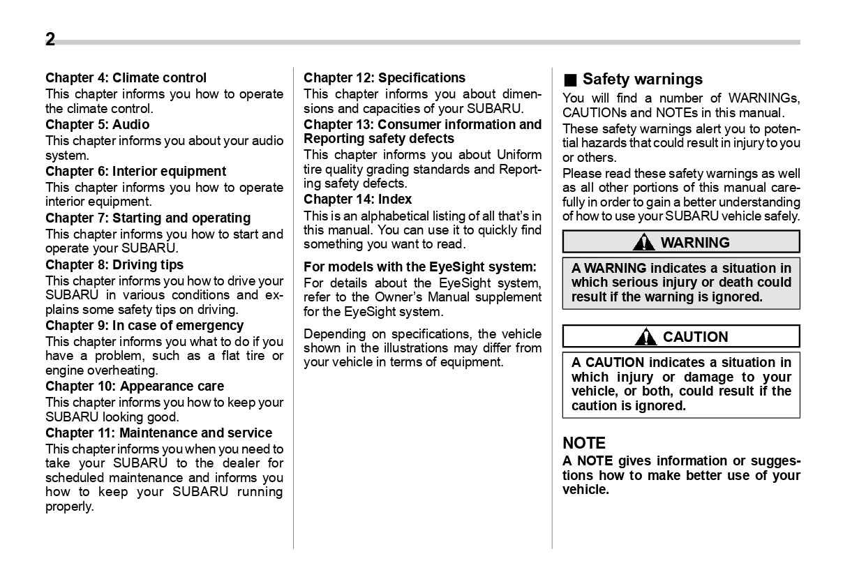 2021 Subaru WRX Owner's Manual | English